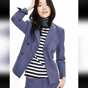 Banana Republic Women's Blue Double-Breasted Blazer